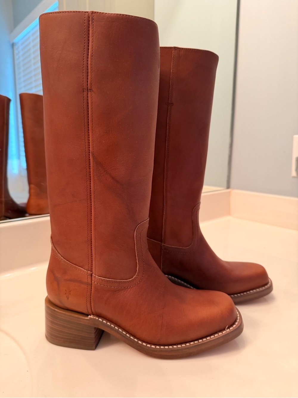 Frye NEW Women's Tall Leather Riding Boots - Chestnut